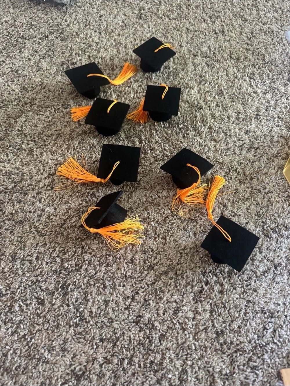 Mini Black Graduation Cap Tassel water bottle Accessory - gold Tassels